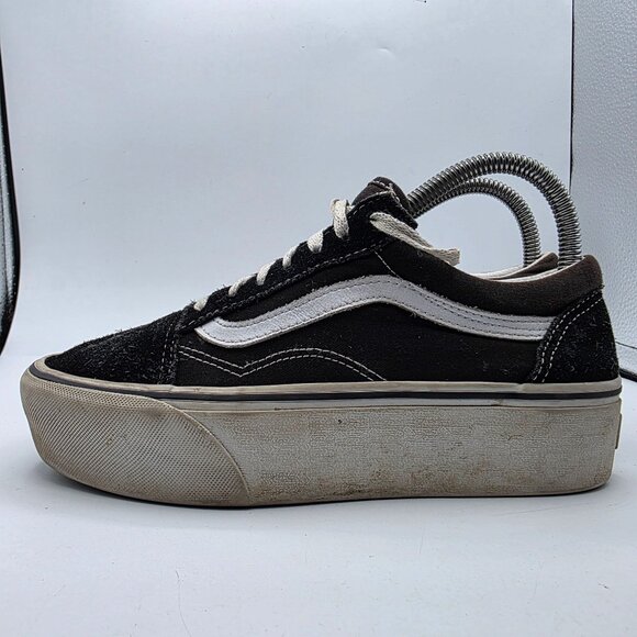 Vans Old Skool Womens 7 Platform Sneakers Black White Skate Shoes Classic - Picture 13 of 13